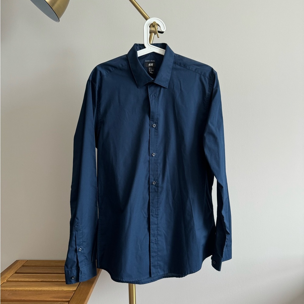 H&M - Navy Blue Dress Shirt - Men’s Medium